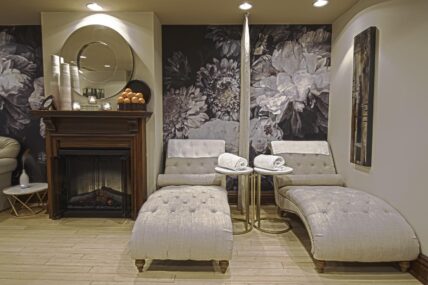 The main seating area inside Secret Garden Spa in Niagara-on-the-Lake.