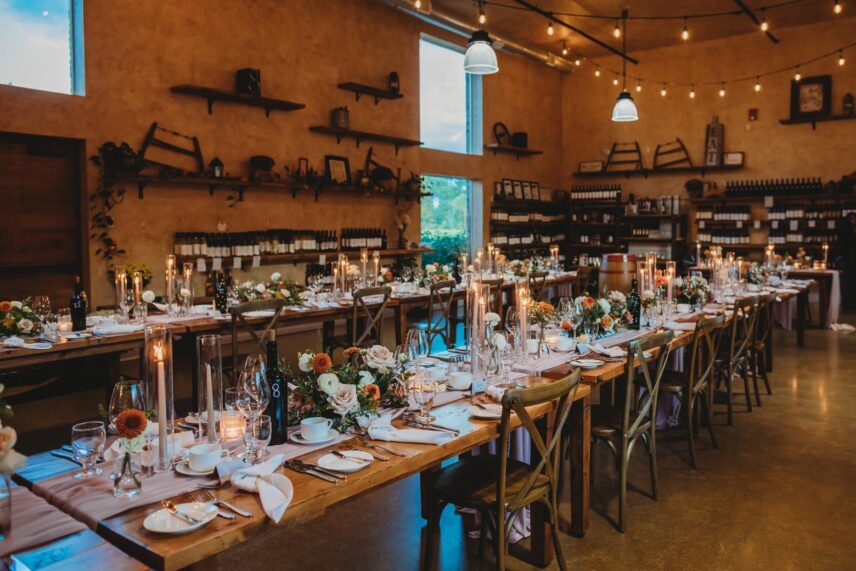 A wedding in the Tasting Room at The Hare Wine Co. in Niagara-on-the-Lake.