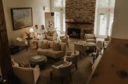 A couple enjoying their luxury spa experience at Millcroft Inn & Spa.