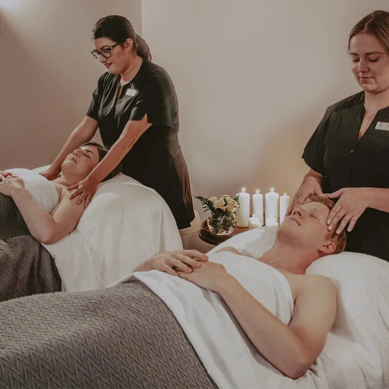 A couple enjoying the Sea Holistic Treatment at Spa On The Twenty