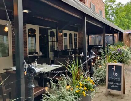 The outdoor patio at the Treadwell Cuisine in Niagara-on-the-Lake.