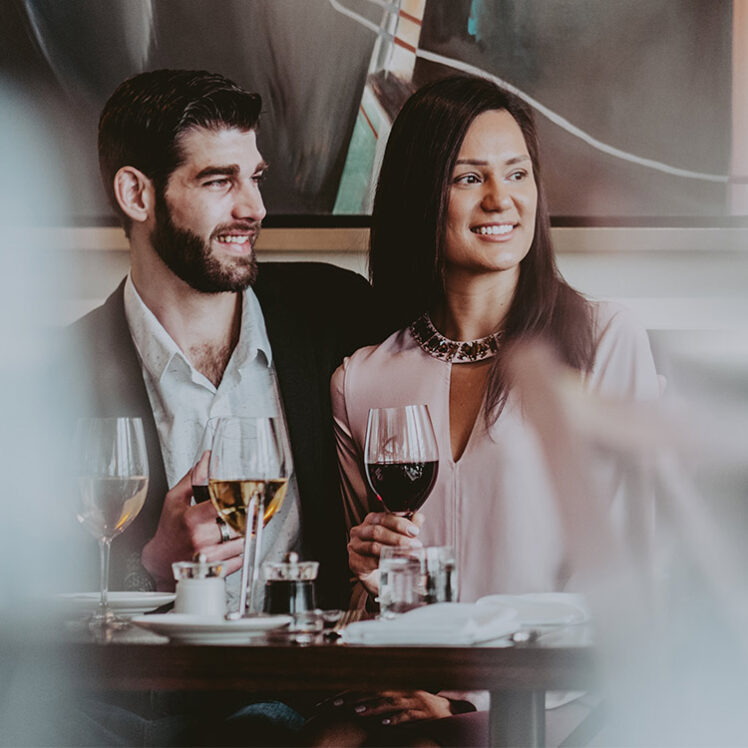 Couple enjoying fine dining at Inn on the Twenty in Jordan, ON