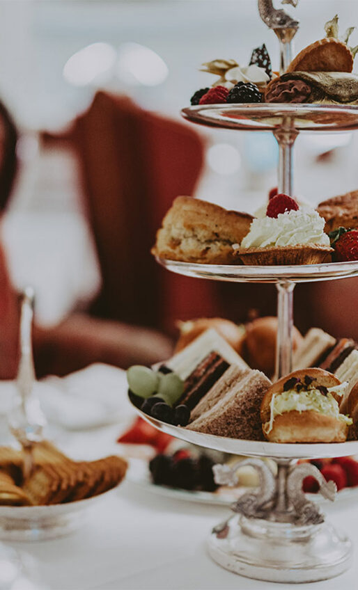 Afternoon tea dessert tower from the The Drawing Room at Prince of Wales in Niagara-on-the-Lake