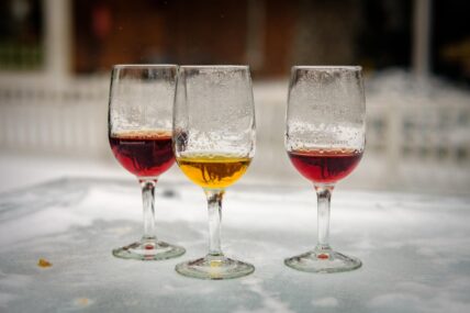 Icewine being sampled at the Niagara-on-the-Lake Icewine Festival.