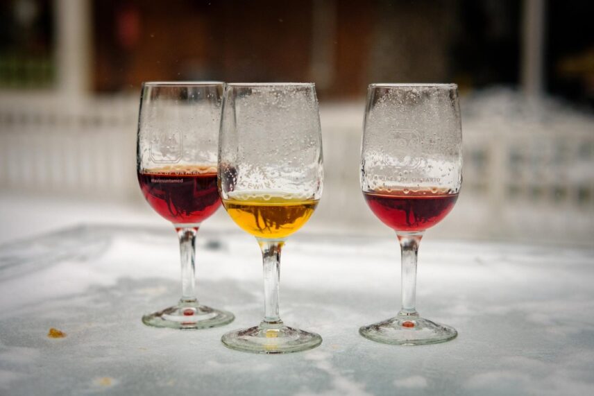 Icewine being sampled at the Niagara-on-the-Lake Icewine Festival.