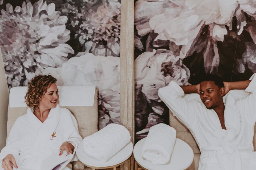 A couple awaiting their Weekender treatment at Secret Garden Spa in Niagara-on-the-Lake.