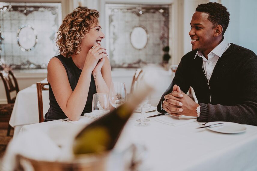 A couple dining at Noble Restaurant in Niagara-on-the-Lake.
