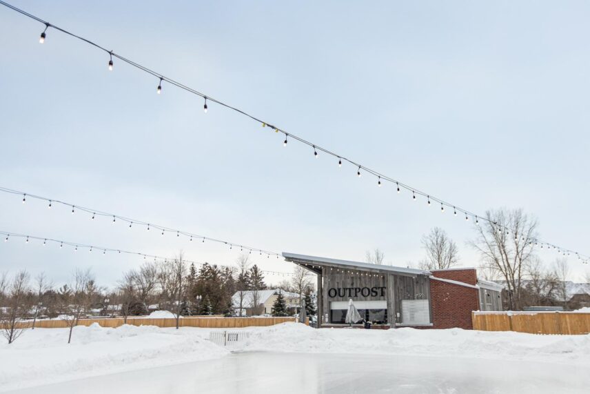 The ice rink in The Gardens at Pillar and Post, Niagara-on-the-Lake.