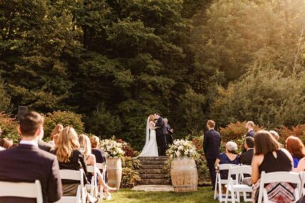 The Escarpment Site at Inn on the Twenty. A romantically intimate wedding space in Niagara, nestled along the base of the Niagara escarpment with views of the Cave Spring Vineyard.