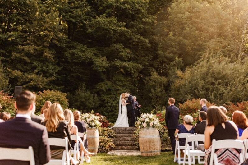 The Escarpment Site at Inn on the Twenty. A romantically intimate wedding space in Niagara, nestled along the base of the Niagara escarpment with views of the Cave Spring Vineyard.