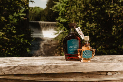 Maple syrup produced at Millcroft Inn and Spa, a winter wedding favour
