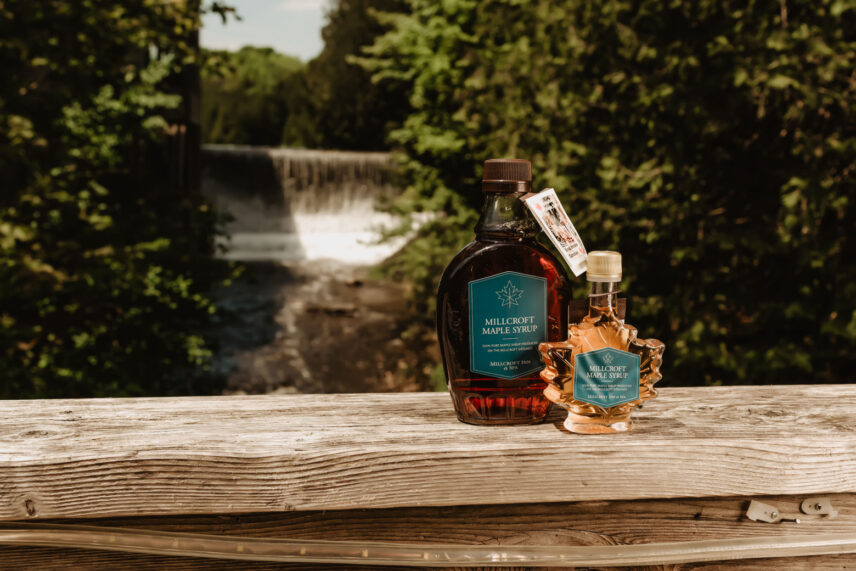 Maple syrup produced at Millcroft Inn and Spa, a winter wedding favour