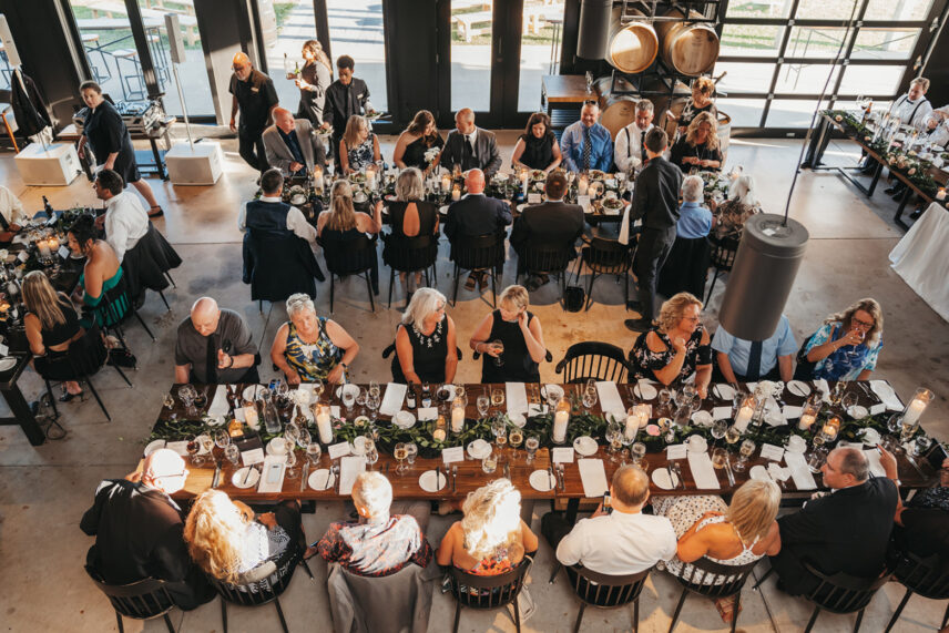 A wedding reception at Queenston Mile Vineyard