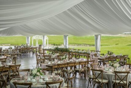 A winery wedding under a tent in Niagara-on-the-Lake.
