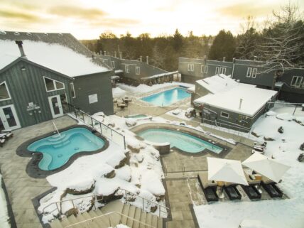 Outdoor hot springs at Millcroft Inn & Spa in Caledon, Ontario.