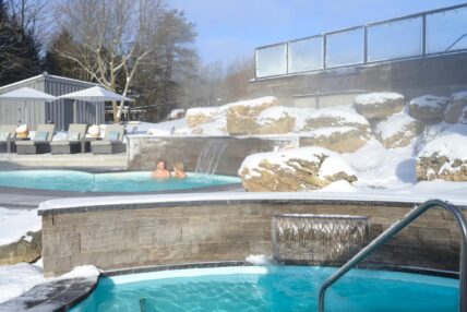 The outdoor hot spring pools at Millcroft Inn & Spa in Caledon.