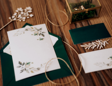 Festive invitations for a Christmas wedding