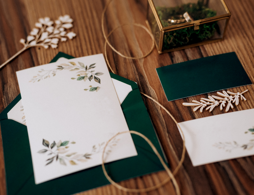 Festive invitations for a Christmas wedding