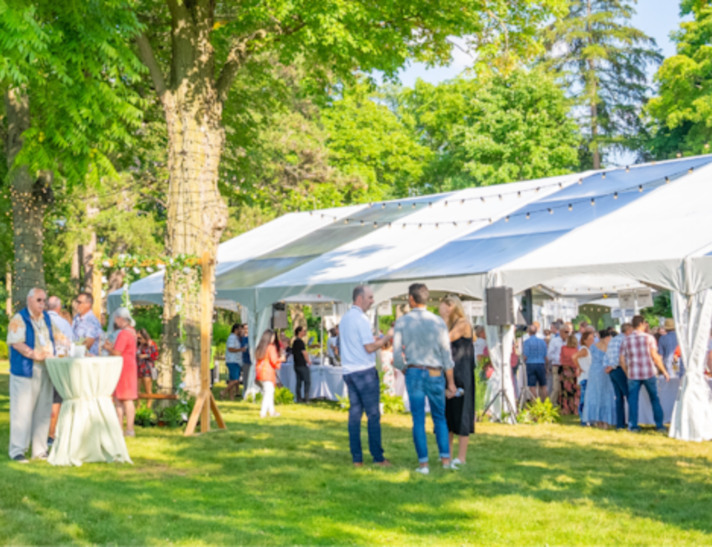People enjoying the International Cool Climate Chardonnay Celebration in Niagara.