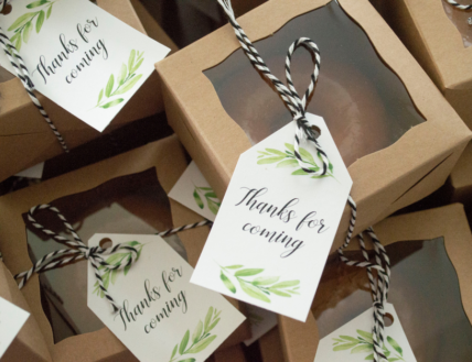Christmas themed wedding favours